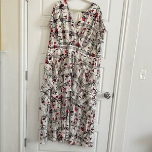 RACHEL Rachel Roy Elegant White and Red Maxi Dress